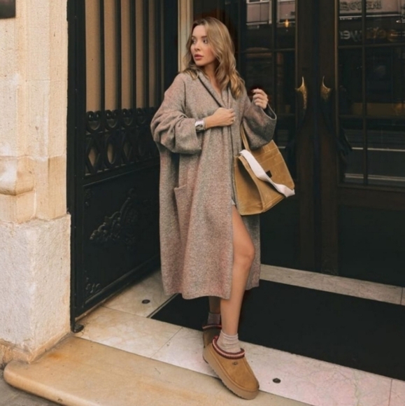 ZARA Oversized Long Soft Cardigan Coat Size S Knit - Picture 2 of 13